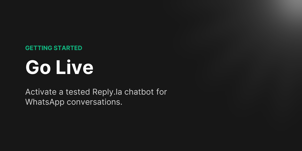 Docs - Go Live