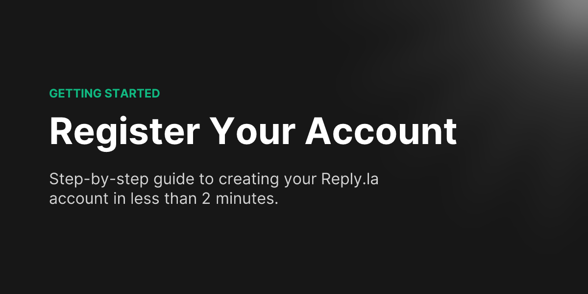 Docs - Register Your Account