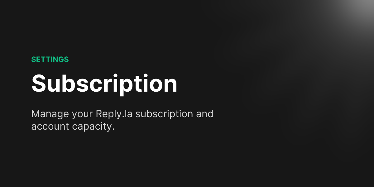 Docs - Subscription