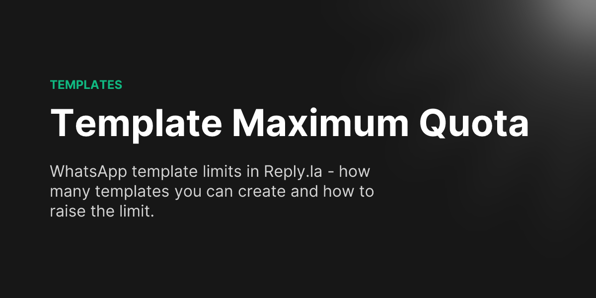 Docs - Template Maximum Quota
