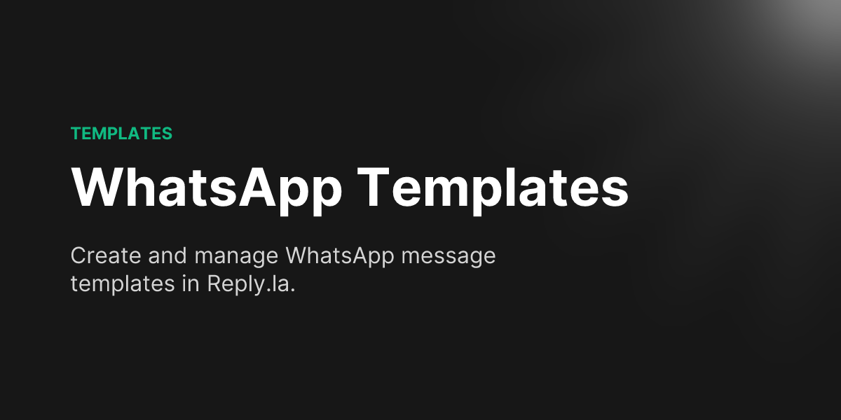 Docs - WhatsApp Templates