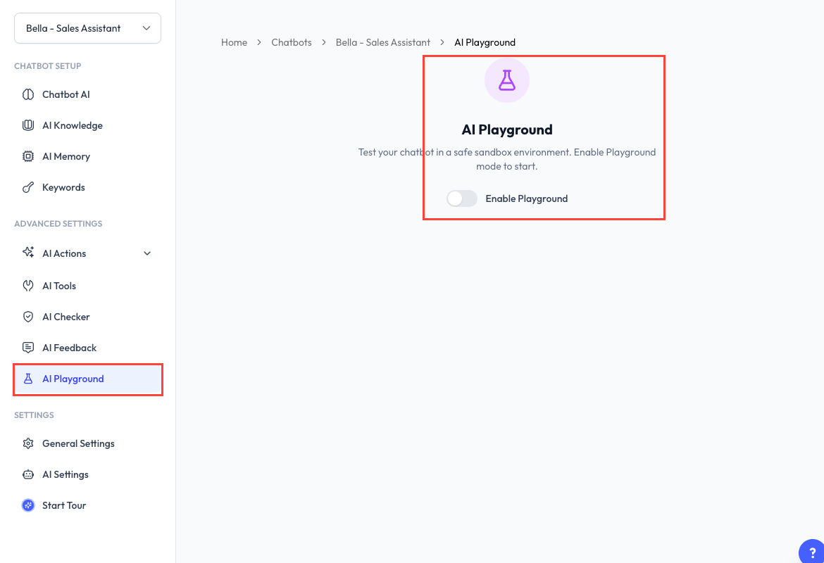 Enable AI Playground