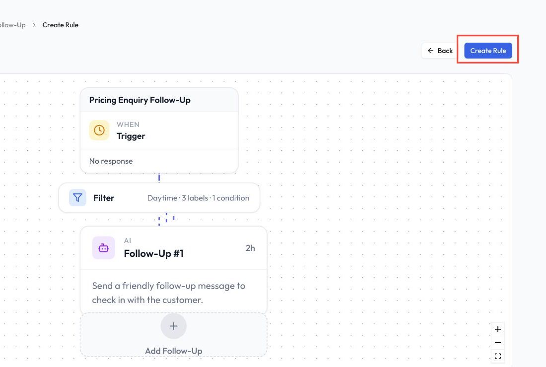 Completed follow-up workflow ready to save