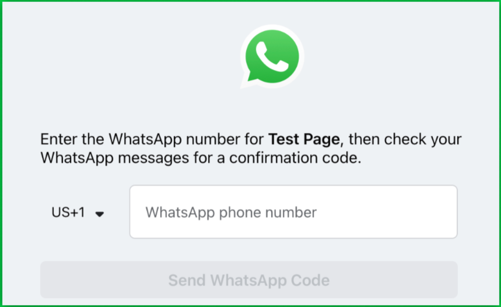 Enter your WhatsApp Business phone number