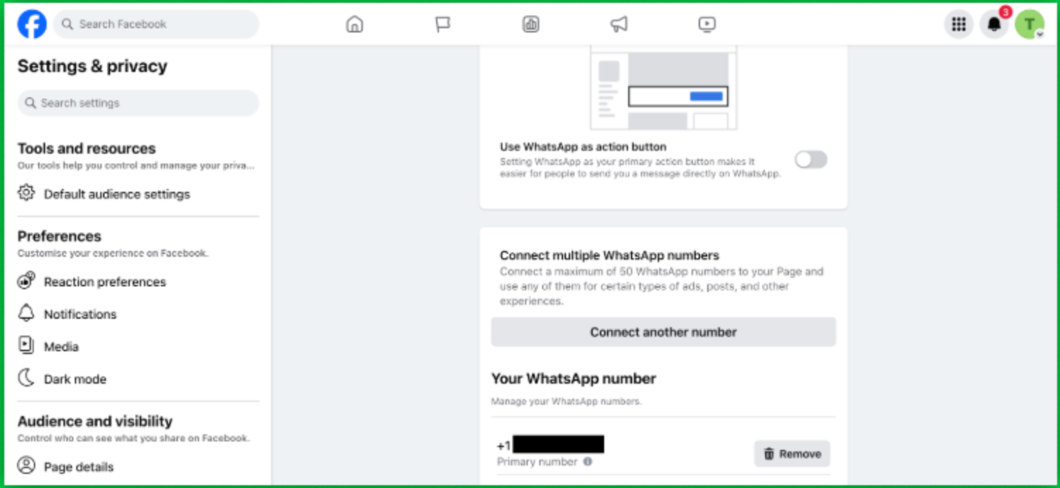 Manage your linked WhatsApp number