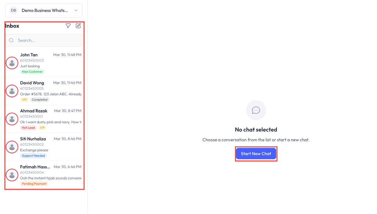 Inbox overview