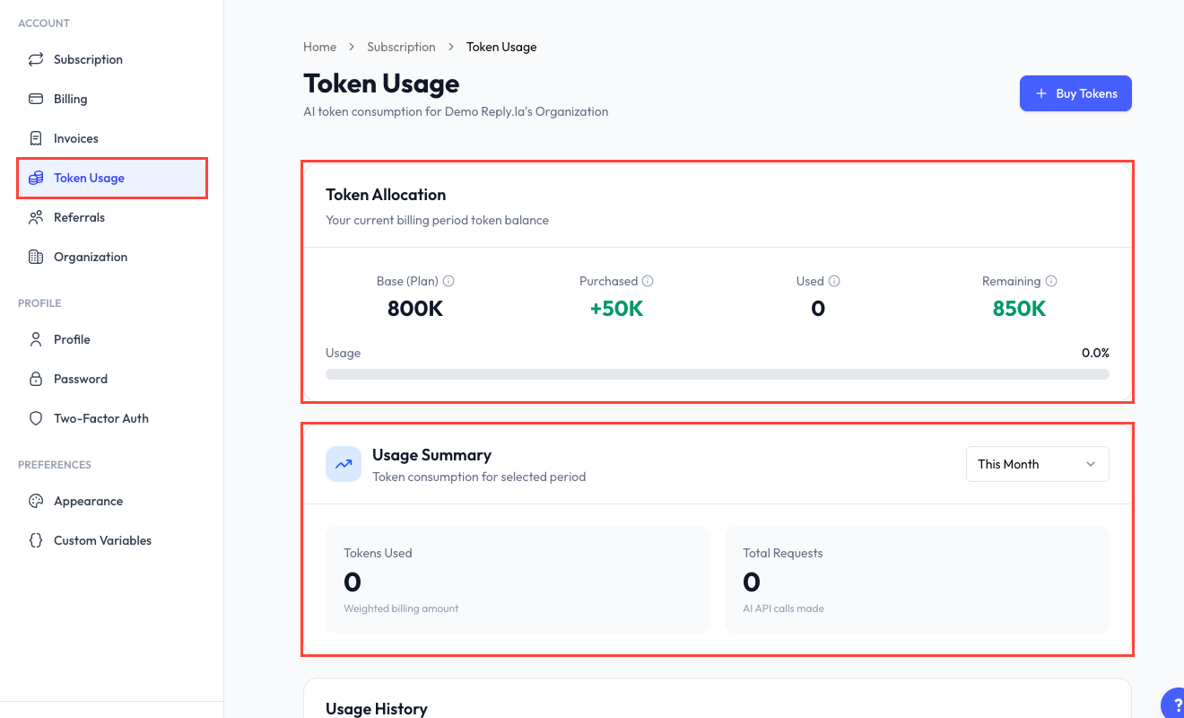 Token Usage
