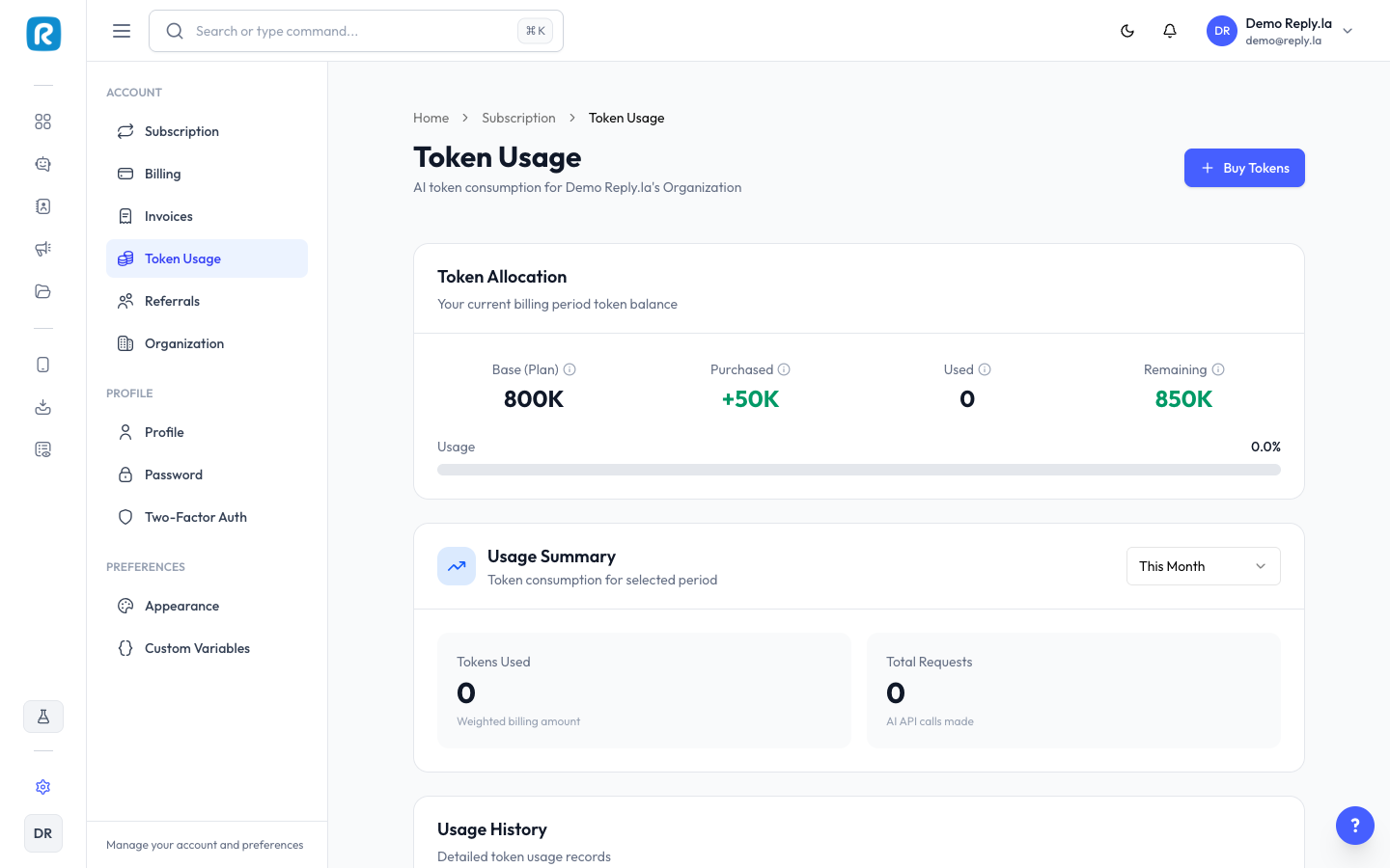 Token Usage